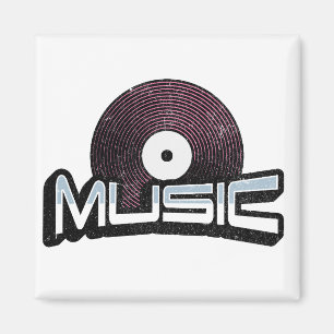 Imã Texto musical com vinil record