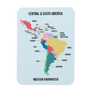 Ímã Texto Personalizado América Central e do Sul