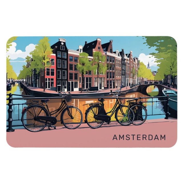 Ímã Texto personalizado Amsterdã (Horizontal)