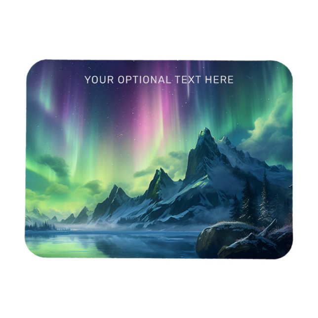 Ímã Texto personalizado Aurora Borealis (Horizontal)