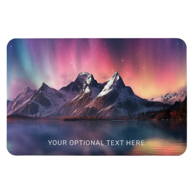 Ímã Texto personalizado Aurora Borealis (Horizontal)
