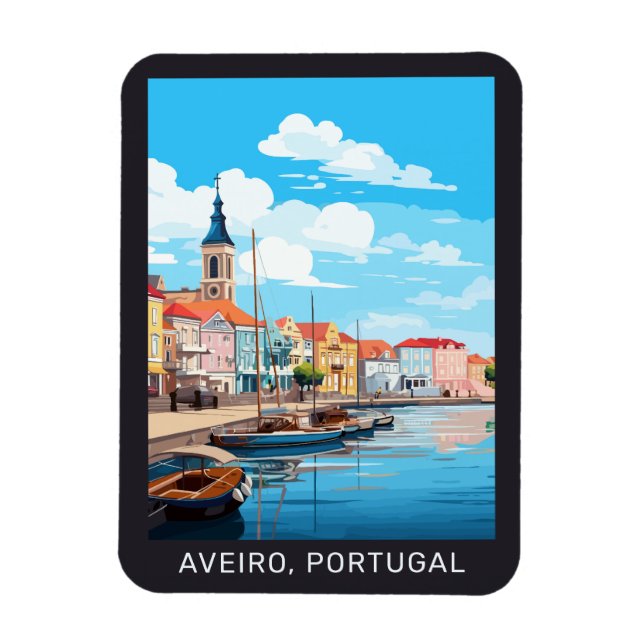 Ímã Texto Personalizado Aveiro Portugal (Vertical)