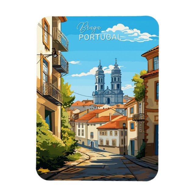 Ímã Texto Personalizado Braga Portugal (Vertical)