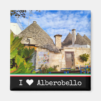 Imã Texto personalizado, casas de trulli, Alberobello,