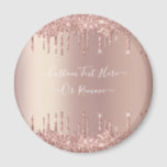 Imã Texto Personalizado das Unidades de Miniatura da L<br><div class="desc">Rosa Dourado Blush Glitter Sparkle Drips Texto rosa Cor-de-rosa Personalizado Moderno - Adicionar seu Texto Único ou Remover Texto - Fazer seu Presente Especial - Redimensionar e mover ou remover e adicionar texto / elementos com ferramenta de personalização. Design por MIGNED. Por favor, veja meus outros projetos. Você também pode...</div>