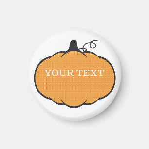 Imã Texto Personalizado de Desenho de Pumpkin da Estaç