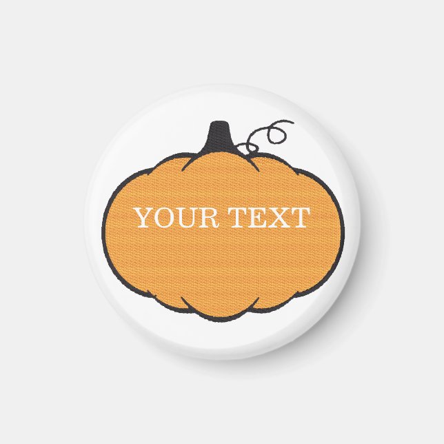 Imã Texto Personalizado de Desenho de Pumpkin da Estaç (Frente)