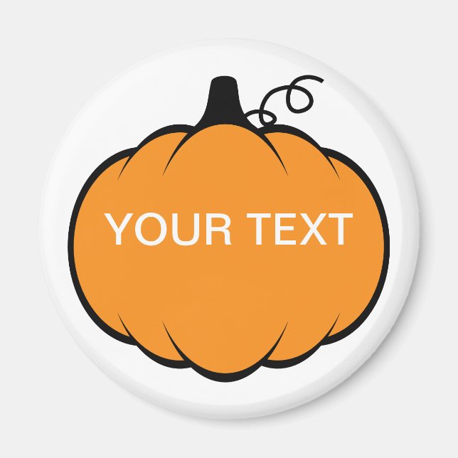 Imã Texto Personalizado de Desenho de Pumpkin da Estaç (Frente)