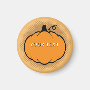 Imã Texto Personalizado de Desenho de Pumpkin da Estaç