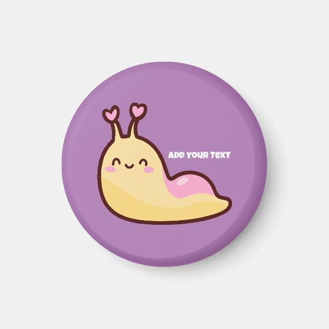 Imã Texto Personalizado de Folha de Corte Feliz (Frente)