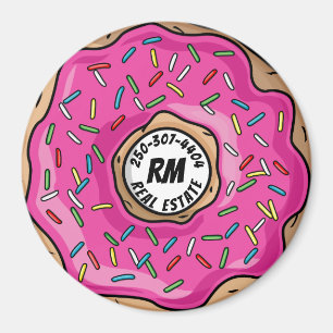 Imã Texto Personalizado de Rosquinha Sprinkled Cintila