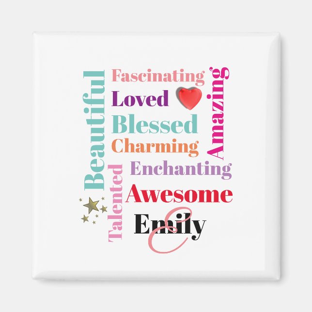 Imã Texto Personalizado do Nome (Frente)