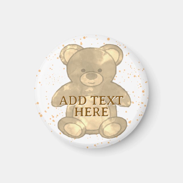 Imã Texto Personalizado do Urso de Teddy-Cuja (Frente)