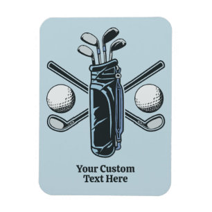 Ímã Texto Personalizado e Golfe de Cor