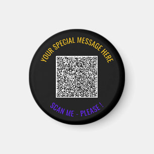 Imã Texto personalizado e ímã de cores com código QR c