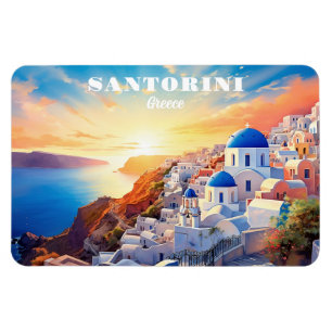 Ímã Texto personalizado Grécia Santorini Sunset
