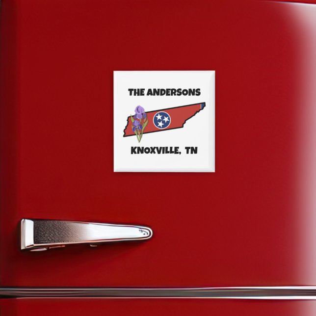 Imã Texto Personalizado Iris da Flor de Sinalizador e  (Criador carregado)