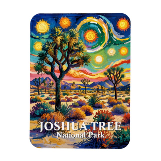 Ímã Texto Personalizado Joshua Tree Van Gogh Deserto C (Vertical)