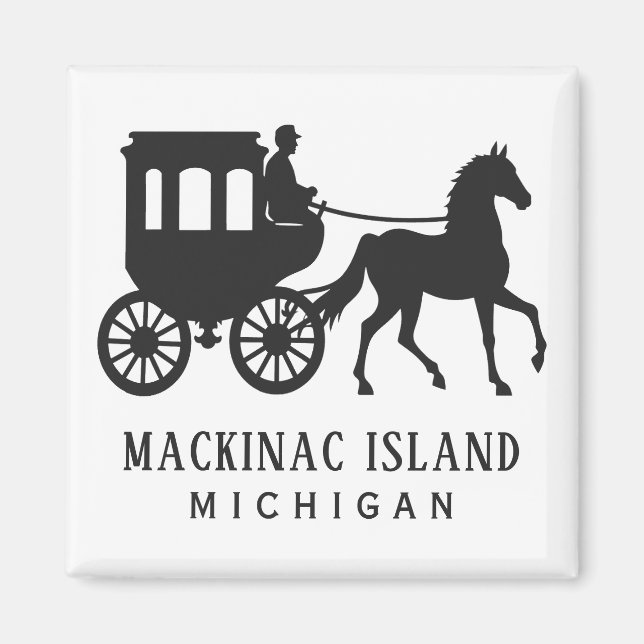Imã Texto Personalizado Mackinac Island (Frente)