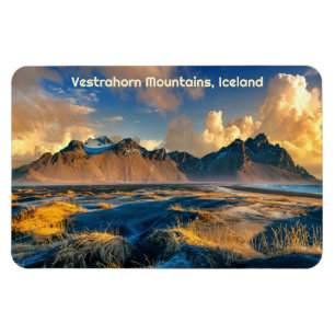 Ímã Texto Personalizado Montanhas Vestrahorn, Islândia