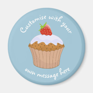 Imã Texto Personalizado Morango Bun Fofo