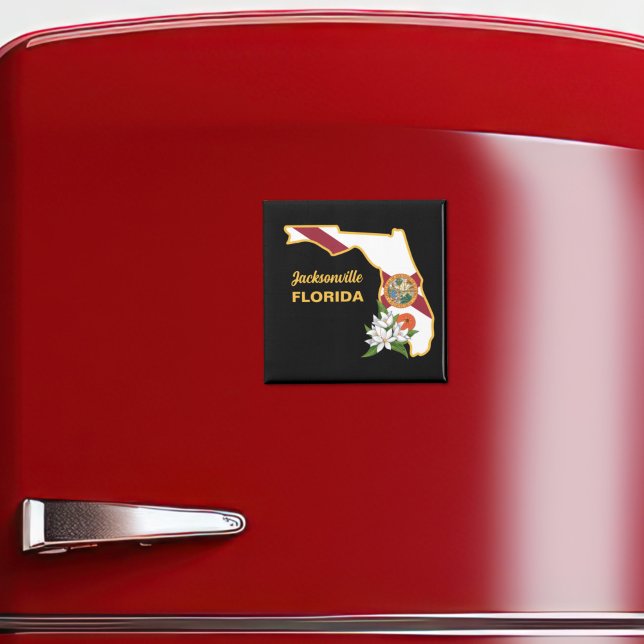 Imã Texto Personalizado Sinalizador Flor e Flor Laranj (Criador carregado)