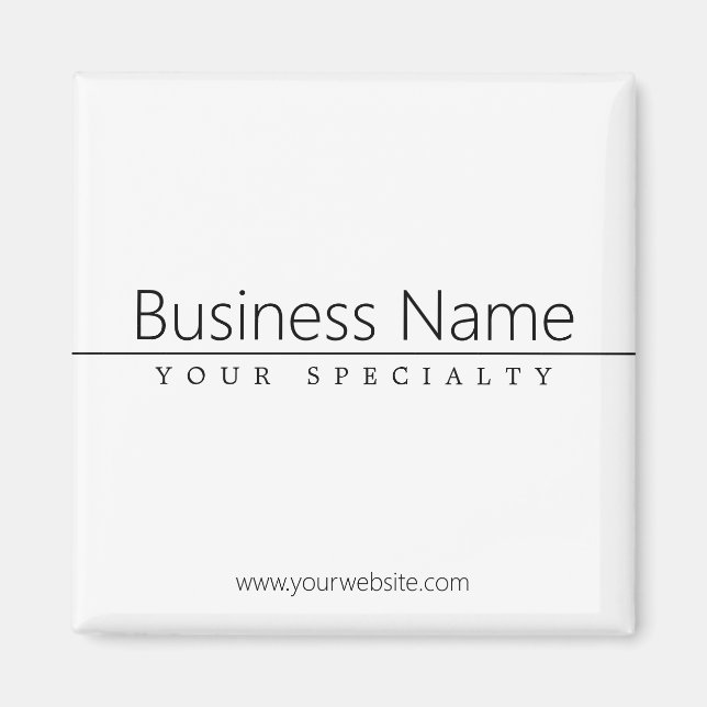 Imã Texto preto clássico simples em branco (Frente)