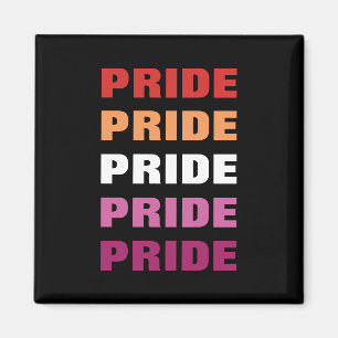 Imã Texto Repetido Personalizável do Orgulho LGBTQ Lés