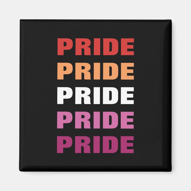 Imã Texto Repetido Personalizável do Orgulho LGBTQ Lés (Frente)