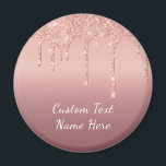 Imã Texto Rosa Dourado Blush Glitter Sparkle Drives Ca<br><div class="desc">Rosa de Texto Personalizado Blush Glitter Sparkle Drips Rosa Wedding ou Fornecimentos de Partido / Presente - Adicione Seu Texto / Nome Único ou Remova Texto - Faça seu Presente Especial - Redimensionar e mover ou remover e adicionar texto / elementos com ferramenta de personalização. Design por MIGNED. Por favor,...</div>