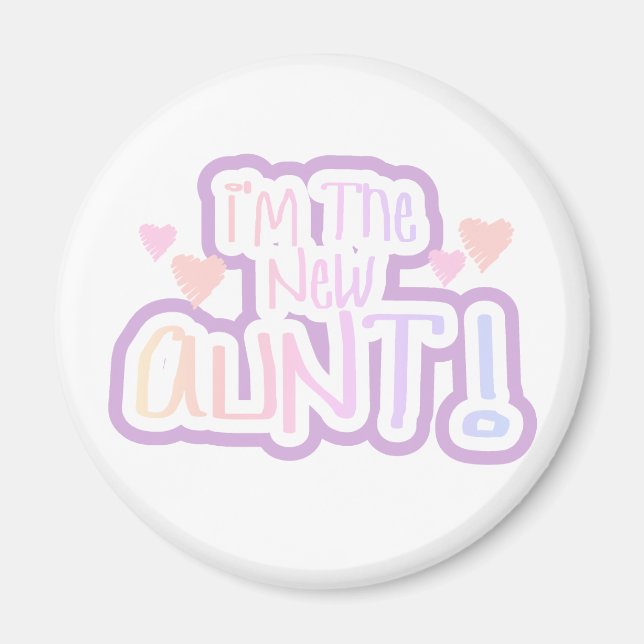 Imã Texto rosa eu sou a nova tia (Frente)