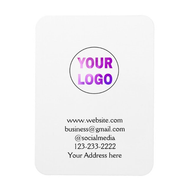 Ímã texto simples mínimo adicione seu logotipo/design  (Vertical)