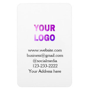 Ímã texto simples mínimo adicione seu logotipo/design