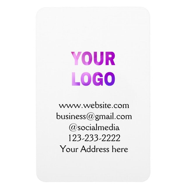 Ímã texto simples mínimo adicione seu logotipo/design  (Vertical)