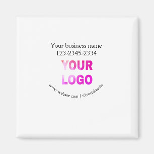 Imã texto simples mínimo adicione seu logotipo/design