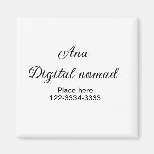 Imã Texto simples mínimo adicione seu nome local cidad