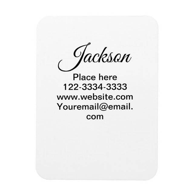 Ímã Texto simples mínimo adicione seu nome local cidad (Vertical)