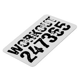 Ímã Texto vestido e arranhado Workout 247365 preto