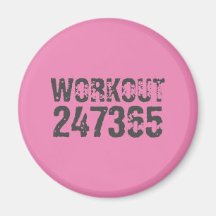 Imã Texto vestido e arranhado Workout 247365 rosa