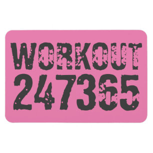 Ímã Texto vestido e arranhado Workout 247365 rosa
