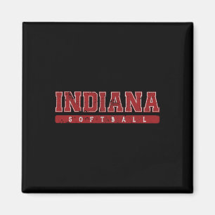 Imã Texto Vintage Vermelho Suave Indiana