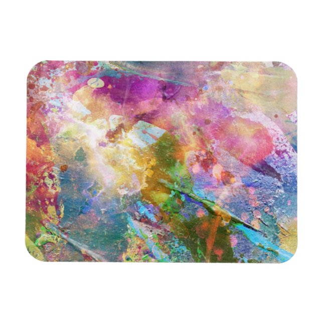 Ímã textura de abstrato com pintura aquosa 3 (Horizontal)