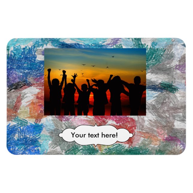 Ímã Textura de Crayons (Horizontal)