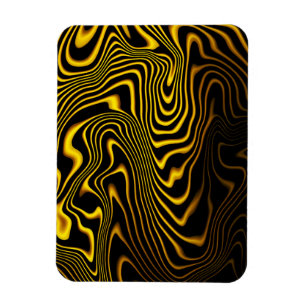 Ímã Textura de Redemoinhos Preto Amarelo Dourado