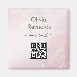 Imã Textura Mínima Moderna de Mármore rosa Dourada