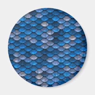Imã Textura Sereia de Peixe de Escala Metálica Azul D