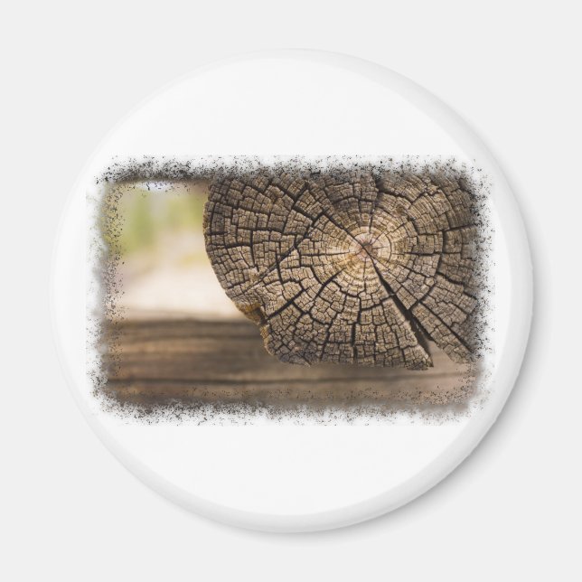 Imã Texturas de madeira de cabine antiga (Frente)