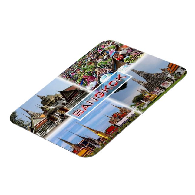 Ímã TH Bangkok - Wat Pho - Mercado flutuante - Gran Pa (Left Side)