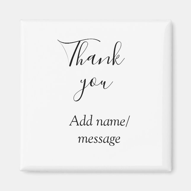 Imã Thank you add name message simple stylish calligra (Frente)
