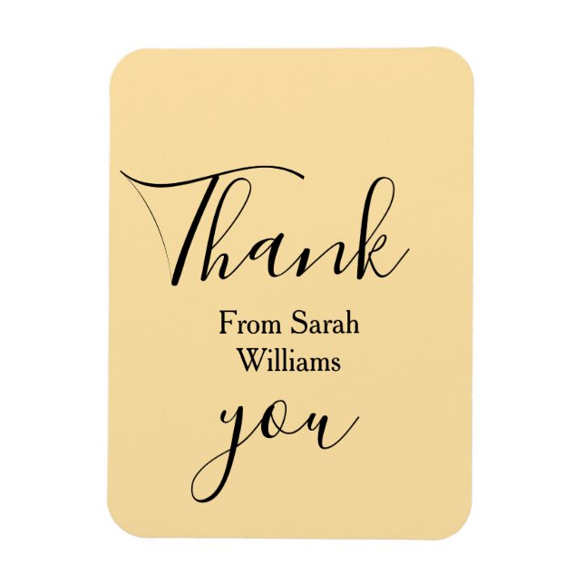 Ímã Thank you from add name yellow Pastel boho wedding (Vertical)